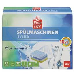 Fine Life Spülmaschinen Tabs 10 in 1, 50er Packu